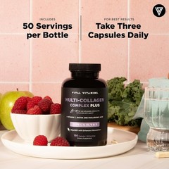 Vital Vitamins Multi Collagen Complex Plus – Advanced Beauty & Wellness – 150 CT