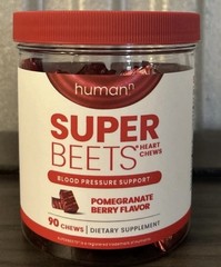 HumanN SuperBeets Heart Chews Pomegranate Berry 90 Count Exp 9/2026