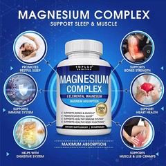 Magnesium Complex 1000mg, 8 Elemental Magnesium, Gluten Free- Non-GMO