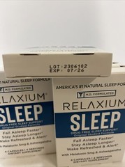 (Lot Of 6) Relaxium Sleep, Drug Free Sleep Support, 6 Packs Of 4 Vegan Capsules.