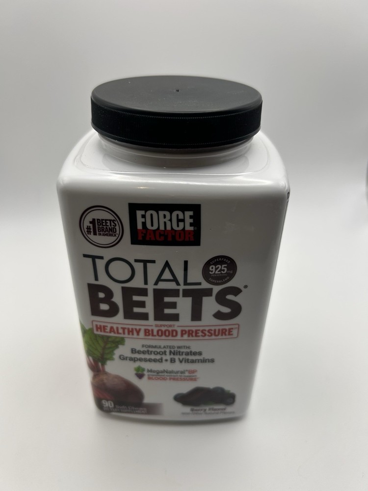 Force Factor Total Beets Soft Chews 90ct Nitric Oxide Superfood Exp 03/2028
