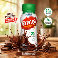 Boost High Protein Nutritional Drink Rich Chocolate 8 fl oz 28 Bottles 20g