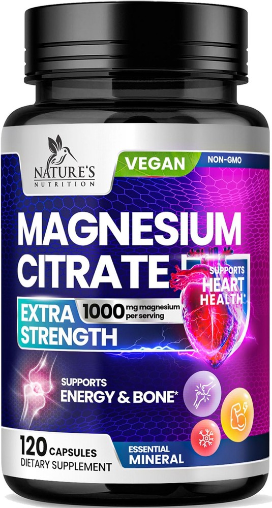 Magnesium Citrate 1000mg Per Serving – 3X Strength Magnesium Supplement Bone