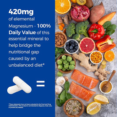 Magnesium Complex 10 in 1 420mg Chelated 120 Vegan Capsules Non GMO