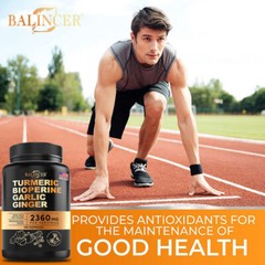 TURMERIC BIOPERINE GARLIC GINGER Promotes Overall Health Strong Body 30-120