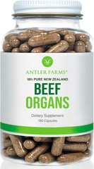 Nutrient-Dense Beef Heart, Liver & Kidney Capsules – 180 Count for Heart Health