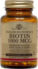 Solgar Biotin 1000mcg 100 Vegetable Capsules