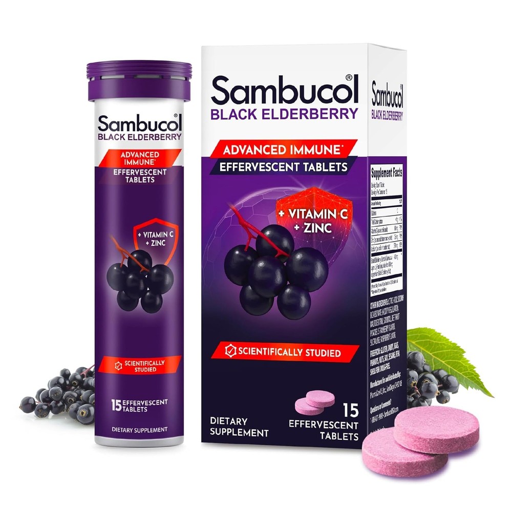 Sambucol Black Elderberry Effervescent Tablets – 15 Count (Pack of 1)