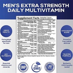 Men’s Daily Multivitamin – High Potency, Daily Immune Support, Boost Energy