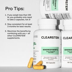CLEARSTEM MINDBODYSKIN Hormonal Acne Skin Supplement (No 5-HTP) 90 Capsules