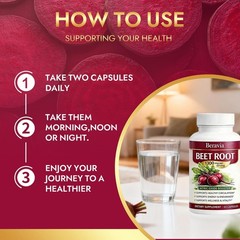 Beravia Beetroot Capsules 1300mg, Vegan, Non-GMO, And Gluten-Free – 60 Capsule1