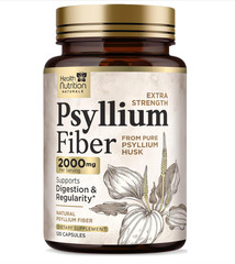 High Absorption Psyllium Husk Capsules 2000mg Daily Fiber Supplement, Psyllium..