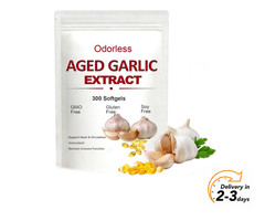 Odorless Garlic 7500Mg per Servings, 300 Softgels | 2 Years Aged Garlic Extra…