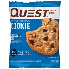 Quest Protein Cookie, Chocolate Chip, 15g Protein, 12 Count,2.08 oz (59 g) Each