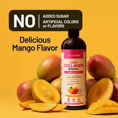 NatureWise Hydrolyzed Liquid Collagen for 15.22 Fl Oz (Pack of 1), Yellow