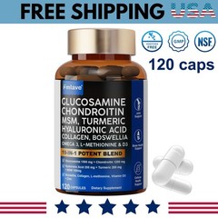 Glucosamine, Chondroitin and MSM Joint Support Pain Relief Turmeric Capsules 120