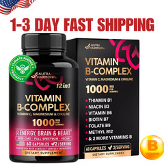 Vitamin B Complex for Men & Women – Made in USA – B-Complex: B1, B2, B3, B5, B6,