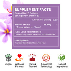 Pure Saffron Extract 88.5mg – Supports Healthy Weight Loss 100% Pure Extract 120