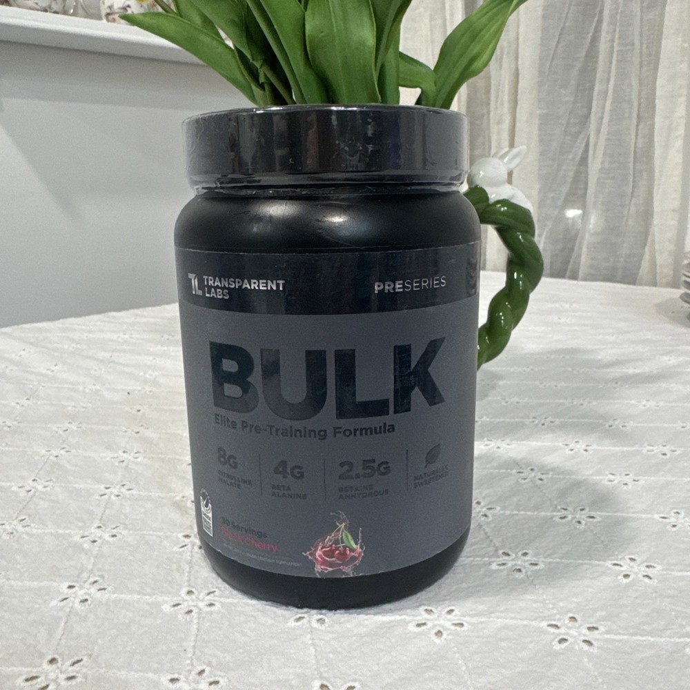 Transparent Labs Bulk Black Pre Workout – Sugar Free Preworkout – Black Cherry