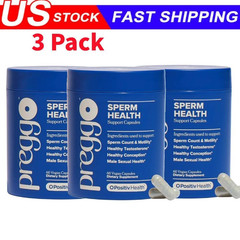 3 Pack PREGGO O-Positive Sperm Health Boost Capsules – 180 Count For Men-