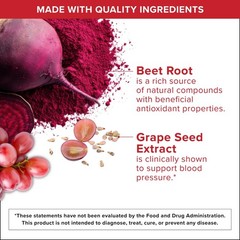 Beet Chews for Blood Pressure Support, 3-in-1 CoQ10 & Grape Seed Extract, 90 Che