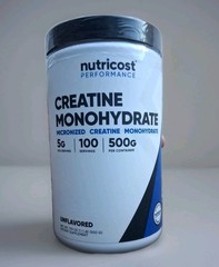 Nutricost Pure Creatine Monohydrate Micronized 500 gr Powder 100 Serv Exp 1/2027