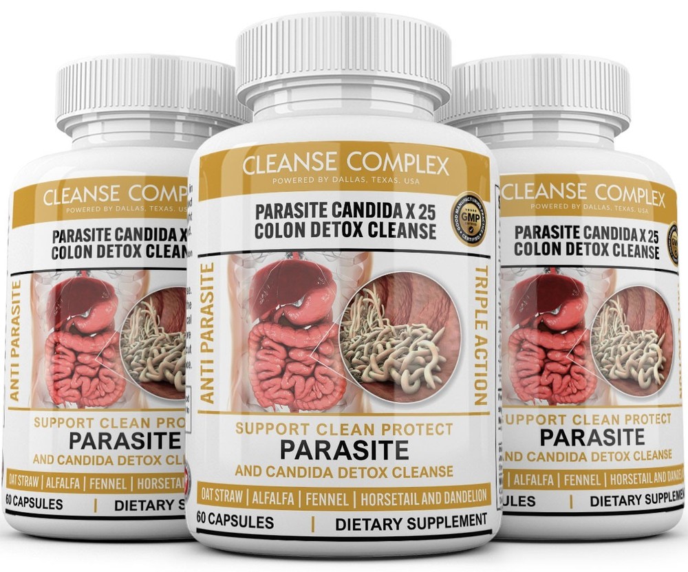 3 x PARASITE DETOX BODY CLEANSE Complex Anti-PARASITE Support Cleanse 180 quick