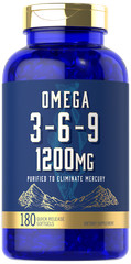 Omega 3-6-9 1200mg | 180 Softgels | Non-GMO, Gluten Free | by Carlyle