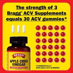 Improved Bragg Apple Cider Vinegar Vitamin D3 Zinc Immune Weight Management 90 C
