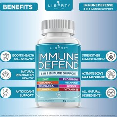 Liberty Lifestyle 8 in 1 Immune Supplement with 60 Count (Pack of 3)