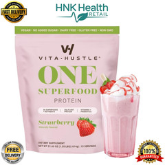 VitaHustle ONE Meal Replacement Shake – Strawberry | Plant-Based P – 15 Servings