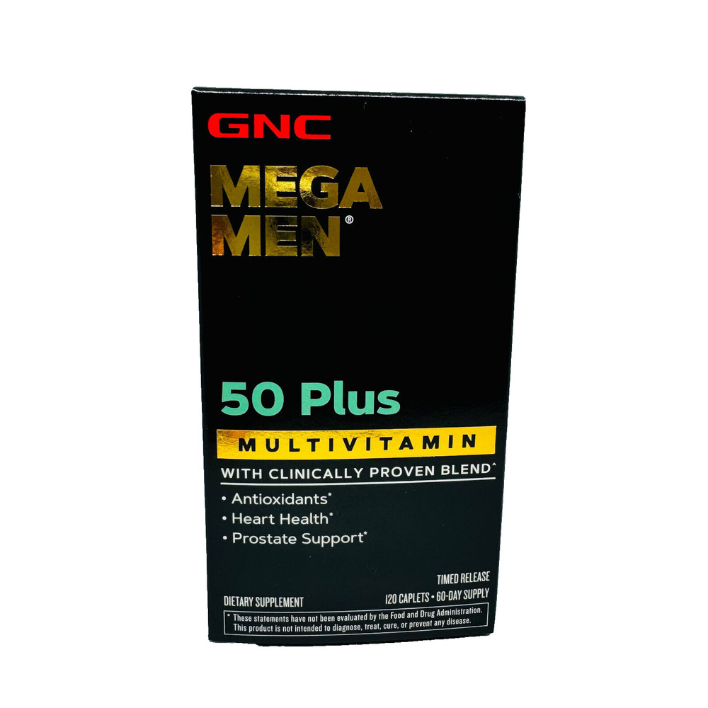GNC Mega Men 50 Plus Multivitamin Pack of 120 Free Ship Expiry 08/27