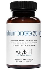 Lithium Orotate 2.5mg Brain Supplement, 60 Capsules, Weyland
