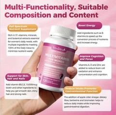 Mulittea Multivitamin for Women – 18+ Daily Women Multivitamin w/Biotin 10000…