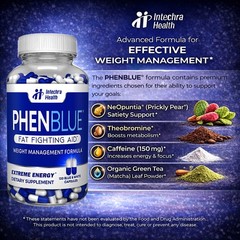 PHEN-BLUE Fat Fighting Diet Pills + Extreme Energy 120 Capsules