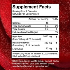 Beetroot 2000mg With L-Citrulline,Supports Healthy Blood Flow 60 Gummies