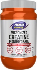 NOW, Micronized Creatine Powder 500 g, Mass Building*/Energy Production*, 1.1Oz