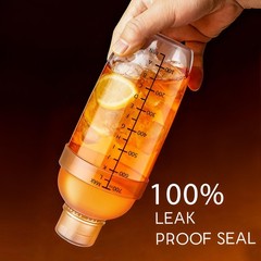 Plastic Cocktail Shaker with Measuring Scale 24oz (700ml), Leak-Proof & Shatt…