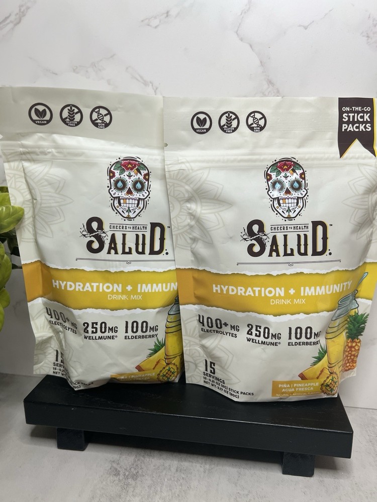 Salud Hydration+Immunity Electrolyte Drink Mix Piña Two Pack! 15 Exp 04/28