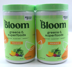 2PK- Bloom Greens & Superfoods, Mango Flavor, 4.99 Oz. Each, Exp. 8/26+