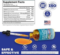 Immune Support Liquid Supplement Elderberry Turmeric Curcumin Echinacea Zinc