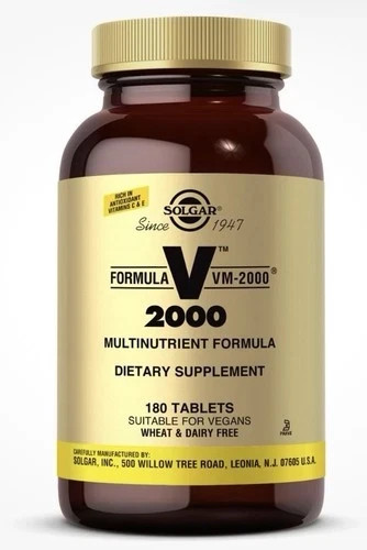 Solgar Formula V 2000 – VM-2000 | 180 Tablets | Exp 7/2028 Multivitamin