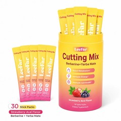 30 Stick Packs LeeFar Cutting Drink Mix – Berberine, Chromium,5-HTP, Yerba Mate