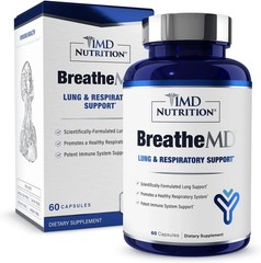 1MD Nutrition BreatheMD | Lung and Respiratory Support 60 Count (Pack of 1)