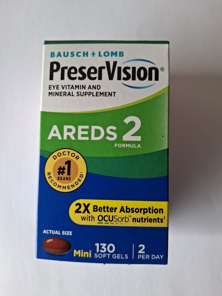 New) Bausch + Lomb PreserVision AREDS 2 Formula 130 softgels EXP 11/2026+