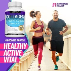 Multi Collagen Peptides 5 Types Complex 1800mg Hair Skin Nails 90 Caps