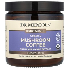 2 X Dr. Mercola, Organic Mushroom Coffee with Lion’s Mane Extract, Instant , 3.