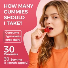 Hot Peach Chili Gummies containing Maca Root, Count Candy Cubes, 30 Vegan