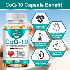CoQ-10 200mg 120 Softgels Coq10 Co Q10 Coenzyme Heart Support NON GMO