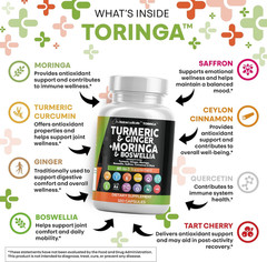 Clean Nutraceuticals Turmeric Moringa Ginger Boswellia Saffron Cinnamon 1Pk